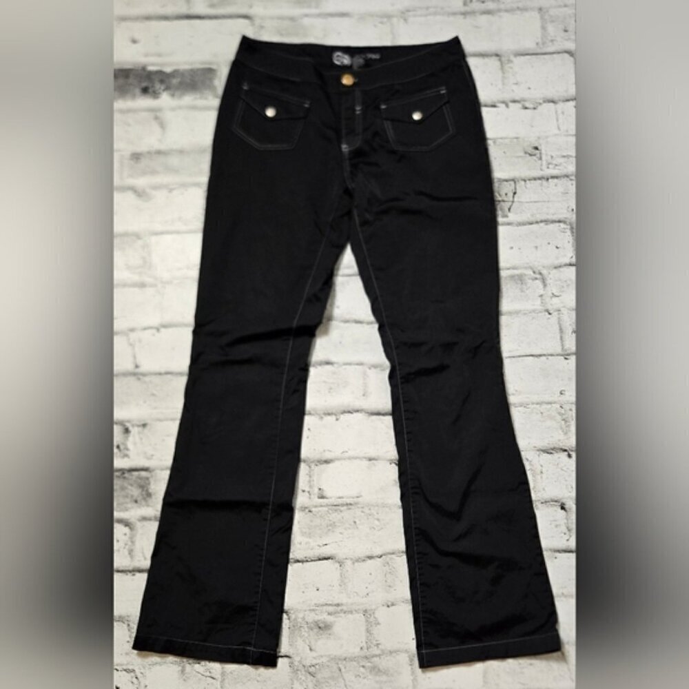 Eckored Y2K Low Rise Bootcut Black Pants